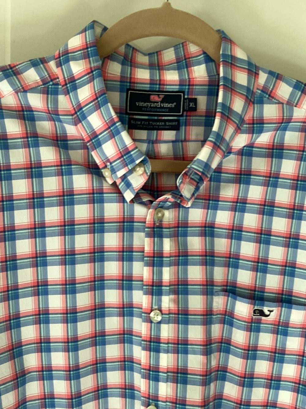 Vineyard Vines Plaid Button-Down Shirt in White, Blue, Pink